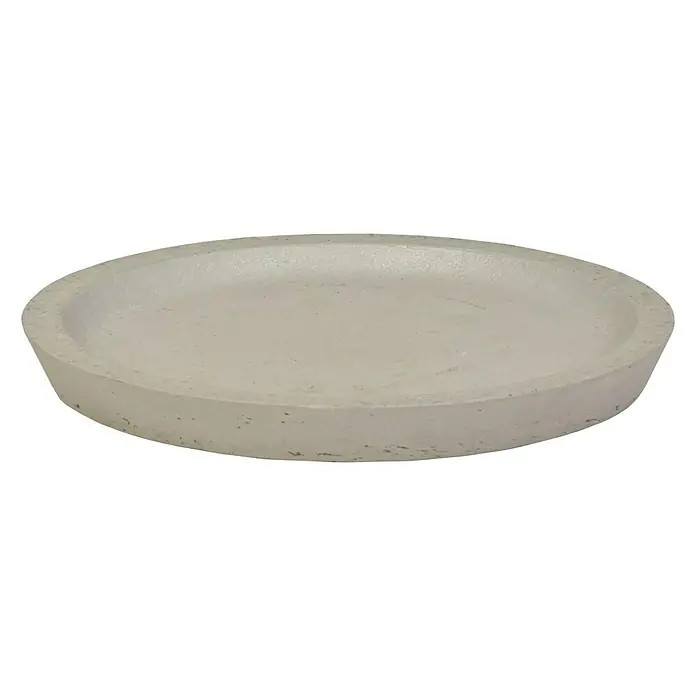 Blumentopf-Untersetzer Reggio - Max. Außendurchmesser: 22 cm, Beton, Betongrau - Diagonale Ansicht