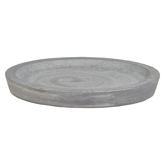 Blumentopf-Untersetzer Siena - Max. Außendurchmesser: 36 cm, Beton, Grau - Diagonale Ansicht