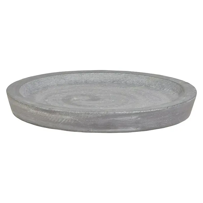 Blumentopf-Untersetzer Siena - Max. Außendurchmesser: 41 cm, Beton, Grau - Diagonale Ansicht