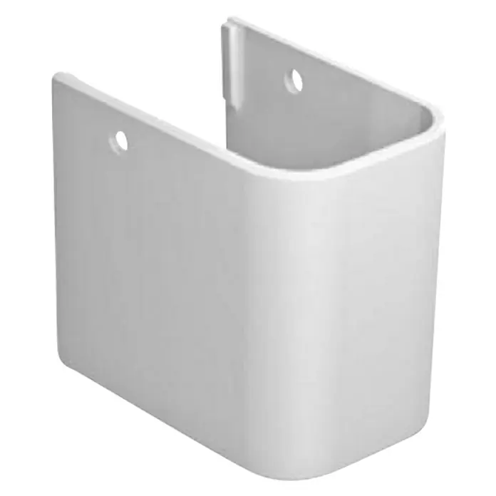 Duravit Happy D.2 Waschtisch-Halbsäule - Mit schmutzabweisender Glasur, Keramik, Weiß, Passend für: Duravit Happy D.2 Waschtische - Diagonale Ansicht