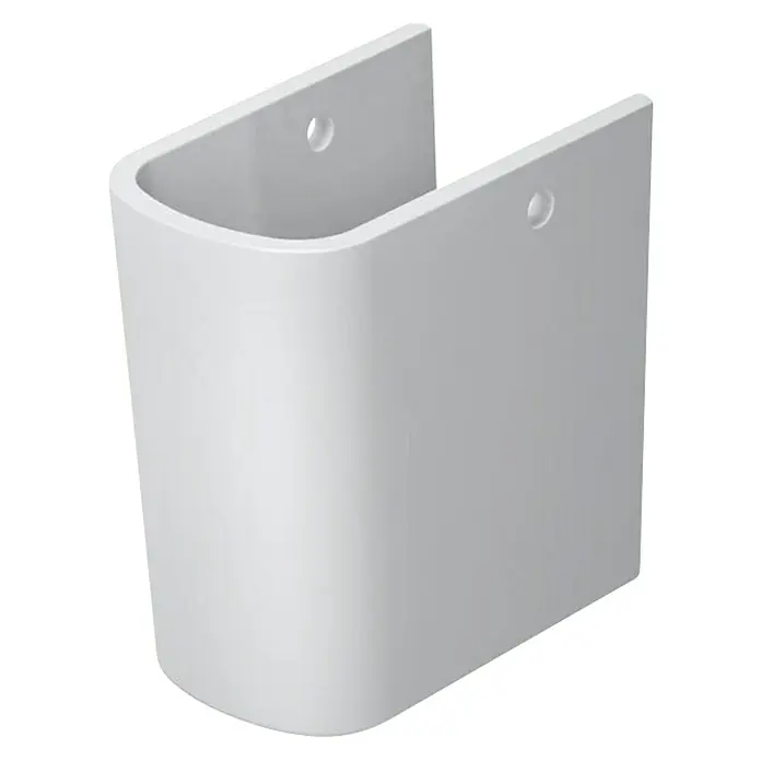 Duravit DuraStyle Waschtisch-Halbsäule - Mit schmutzabweisender Glasur, Keramik, Weiß, Passend für: Duravit DuraStyle Waschtische - Diagonale Ansicht