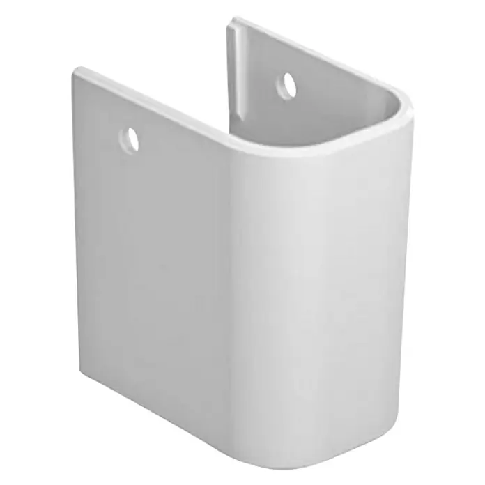 Duravit Happy D.2 Waschbecken-Halbsäule - Mit schmutzabweisender Glasur, Keramik, Weiß, Passend für: Duravit Happy D.2 Waschbecken - Diagonale Ansicht