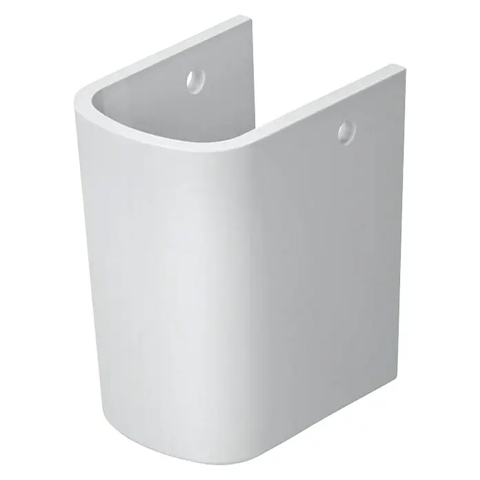 Duravit DuraStyle Waschbecken-Halbsäule - Mit schmutzabweisender Glasur, Keramik, Weiß, Passend für: Duravit DuraStyle Waschbecken - Diagonale Ansicht