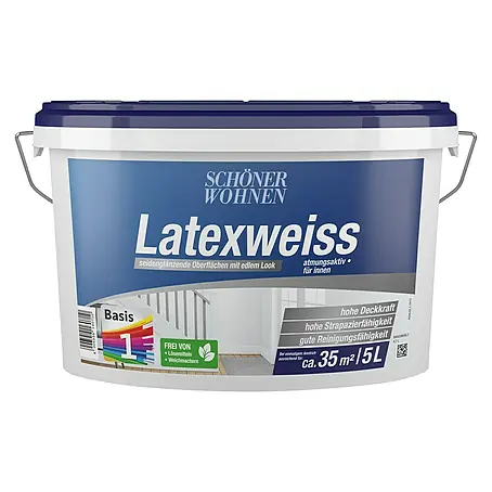 SCHÖNER WOHNEN-Farbe  Latexfarbe Latexweiß Basis 1