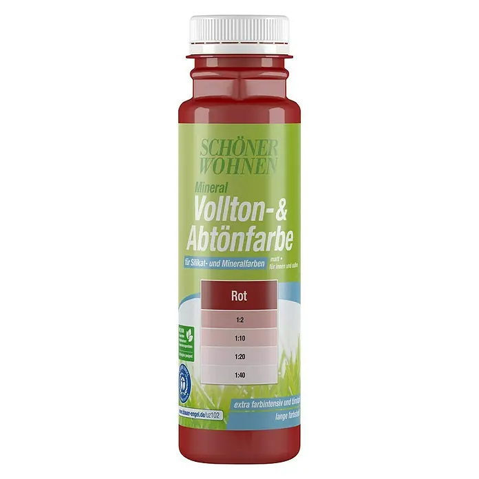 SCHÖNER WOHNEN-Farbe Silikat-Vollton- & Abtönfarbe - Rot, 250 ml, Matt - Vorderansicht