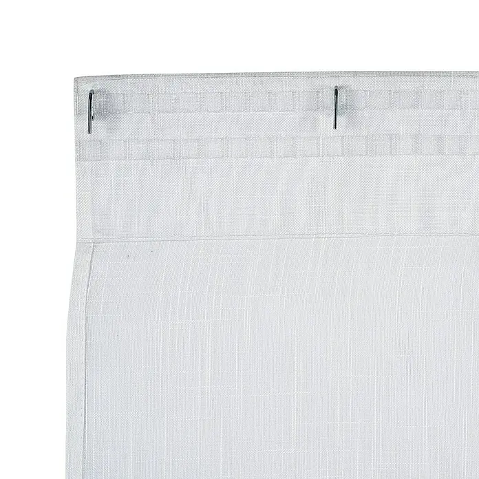 Cortina plisada con fruncido Linum - An x Al: 300 x 300 cm, 100% Poliéster, Blanco - Primer plano