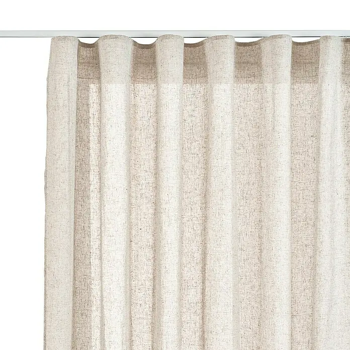Cortina plisada con fruncido Linum - An x Al: 200 x 300 cm, 85% Poliéster 15% Lino, Lino - Primer plano