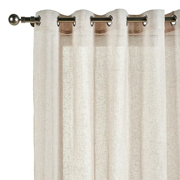 Cortina con ollaos Linum - An x Al: 280 x 300 cm, 85% Poliéster 15%Lino, Lino - Primer plano