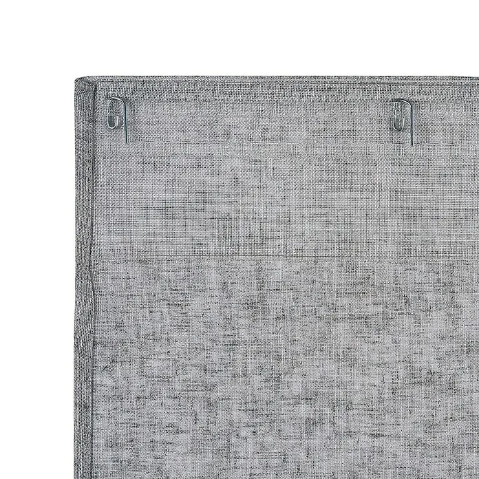 Cortina plisada con fruncido Linum - An x Al: 300 x 300 cm, 85% Poliéster 15% Lino, Gris - Primer plano