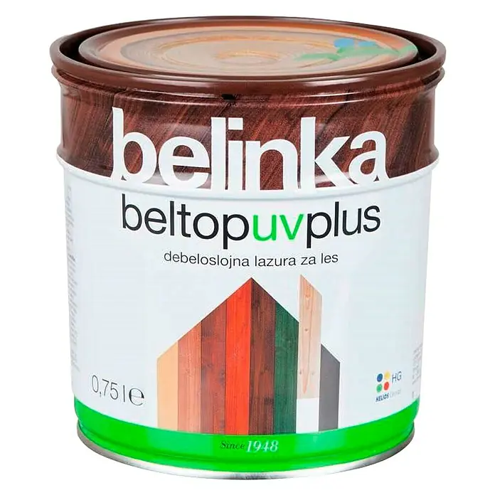 Lazura za zaštitu drva Belinka Beltop UV plus - Hrast, 750 ml - Pogled sprijeda