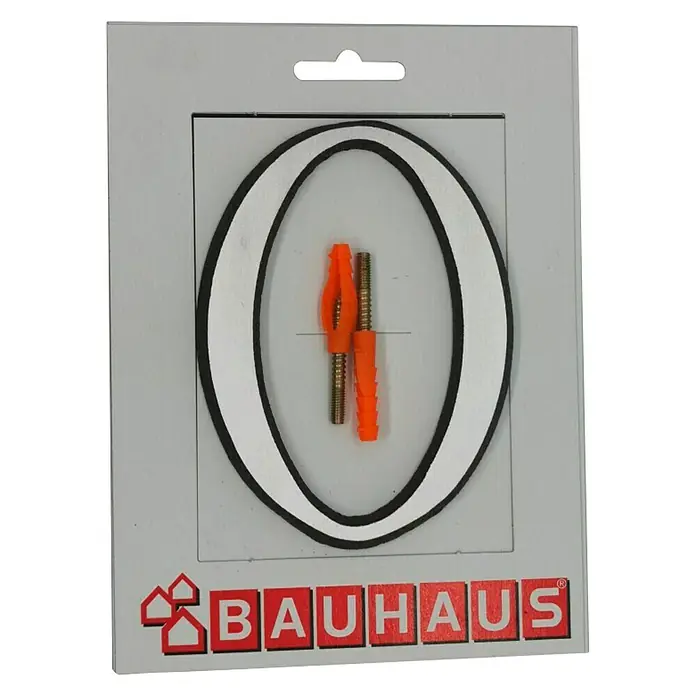 Kućni broj - Visina: 115 mm, Srebrne boje, Aluminij - Pogled sprijeda