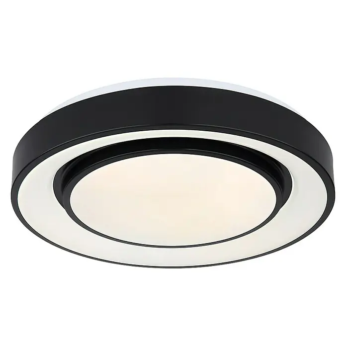 Globo LED-Deckenleuchte rund Sully - 24 W, Ø x H: 380 mm x 7,5 cm, Schwarz, Warmweiß - Ansicht von unten
