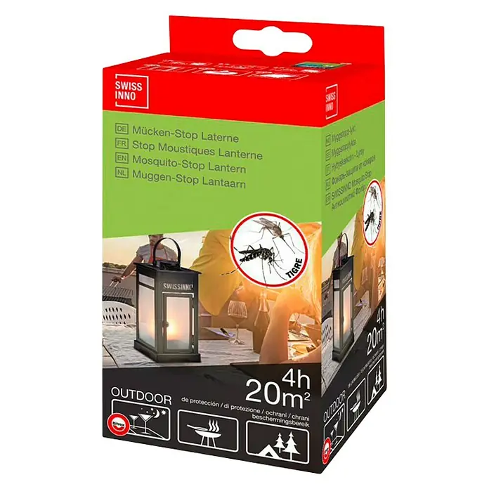 Swissinno Farolillo antimosquitos - Rendimiento térmico: 20 m², Contenido suficiente para: 4 h - Vista angular