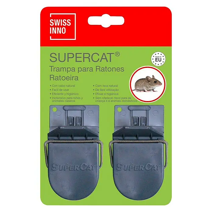 Trampa para ratas Supercat 2 pequeña - Trampa de resorte, Plástico - Vista frontal