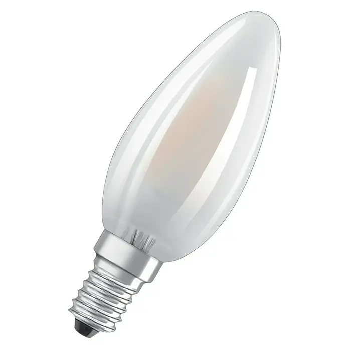 Osram Bombilla LED Vela mate pack 2 - E14, 4 W, 470 lm - Vista angular