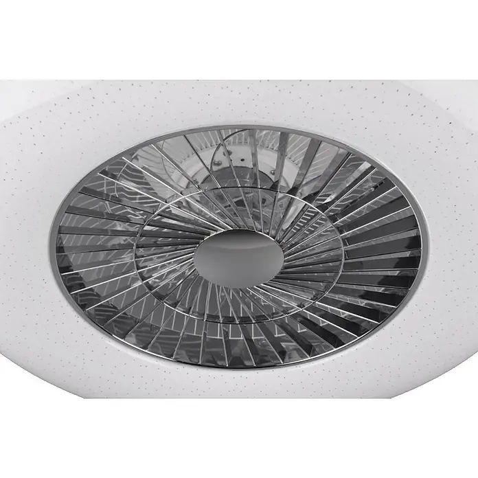 Proklima Stropni ventilator s LED osvjetljenjem - 40 W, Srebrne boje, Bijele boje, Ø x V: 59,5 x 19,5 cm - Detaljan prikaz