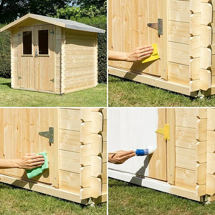 SCHÖNER WOHNEN-Farbe Pep up Outdoor-Farbe für Gartenhäuser & Zäune - Mintgrün, 1 l, Seidenmatt - Anwendungsbeispiel