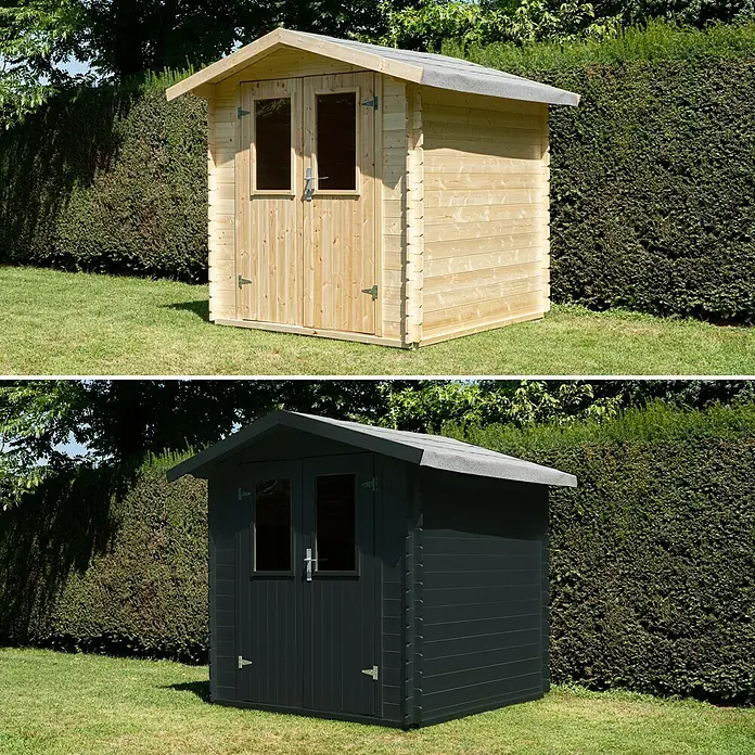 SCHÖNER WOHNEN-Farbe Pep up Outdoor-Farbe für Gartenhäuser & Zäune - Anthrazit, 1 l, Seidenmatt - Stimmungsaufnahme
