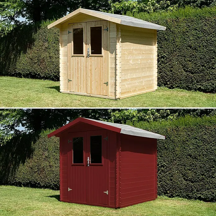 SCHÖNER WOHNEN-Farbe Pep up Outdoor-Farbe für Gartenhäuser & Zäune - Schwedenrot, 1 l, Seidenmatt - Stimmungsaufnahme