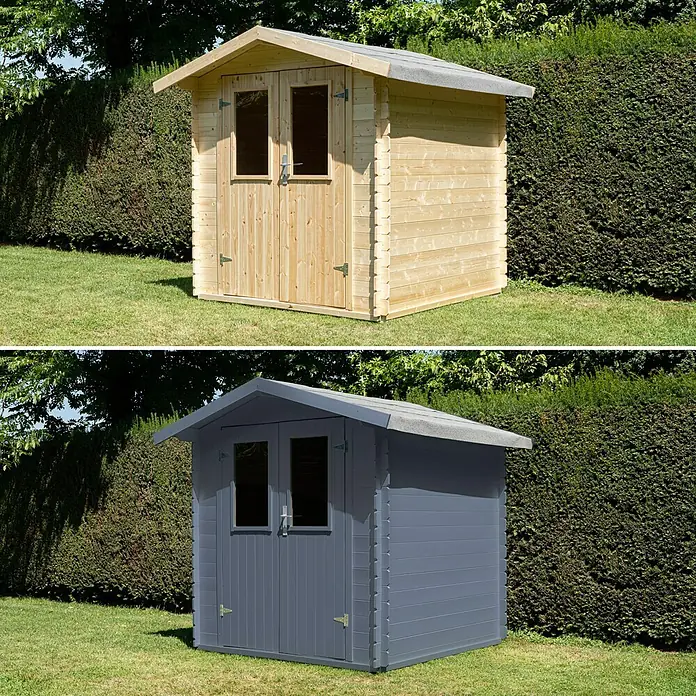 SCHÖNER WOHNEN-Farbe Pep up Outdoor-Farbe für Gartenhäuser & Zäune - Taubenblau, 1 l, Seidenmatt - Stimmungsaufnahme