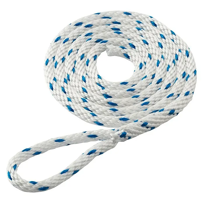 Seilflechter Cuerda de amarre Spiral Birotex - Ø x L: 10 mm x 1,5 m, Poliéster, Blanco/Azul - Vista angular