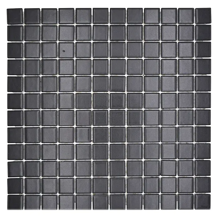 Mozaïektegel vierkant Uni CG 154 - 29,8 x 29,8 cm, Zwart, Mat - Bovenaanzicht