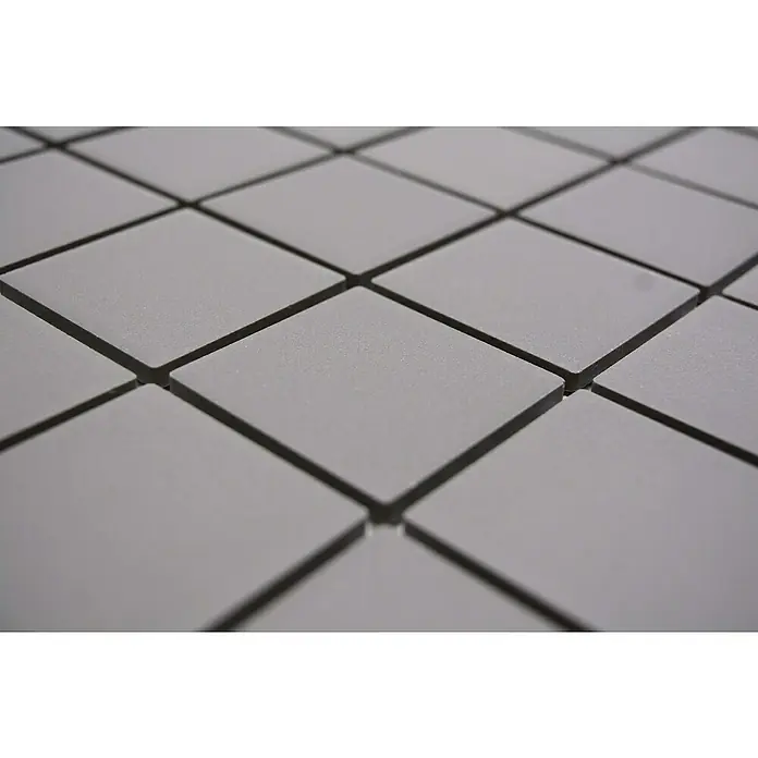 Mozaïektegel vierkant Uni CU 233 - 29,8 x 29,8 cm, Grijs, Mat - Close-up