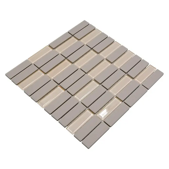Mozaïektegel stroken Mix CU ST G81 - 29,7 x 29 cm, Beige, Mat - Diagonaal zicht