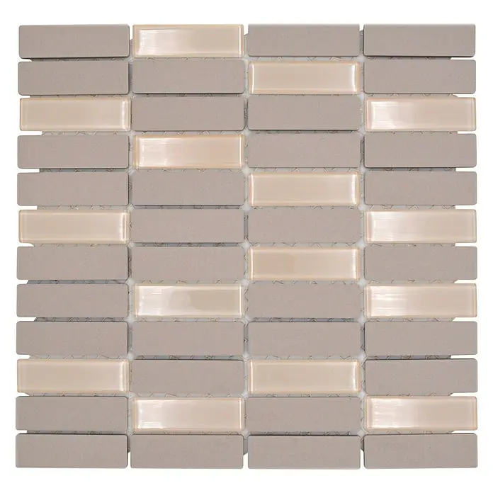 Mozaïektegel stroken Mix CU ST G81 - 29,7 x 29 cm, Beige, Mat - Bovenaanzicht