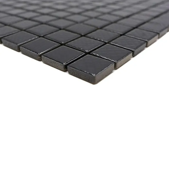 Mozaïektegel vierkant CG 123 - 29,8 x 29,8 cm, Zwart, Glanzend - Close-up