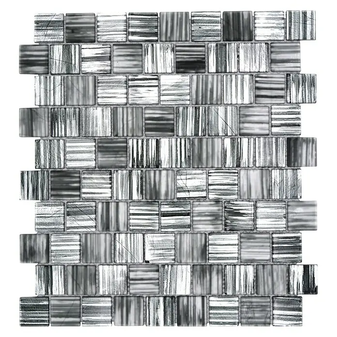 Mozaïektegel vierkant glas structuur CM CF41 - 28,6 x 31,8 cm, Zwart, Glanzend - Bovenaanzicht