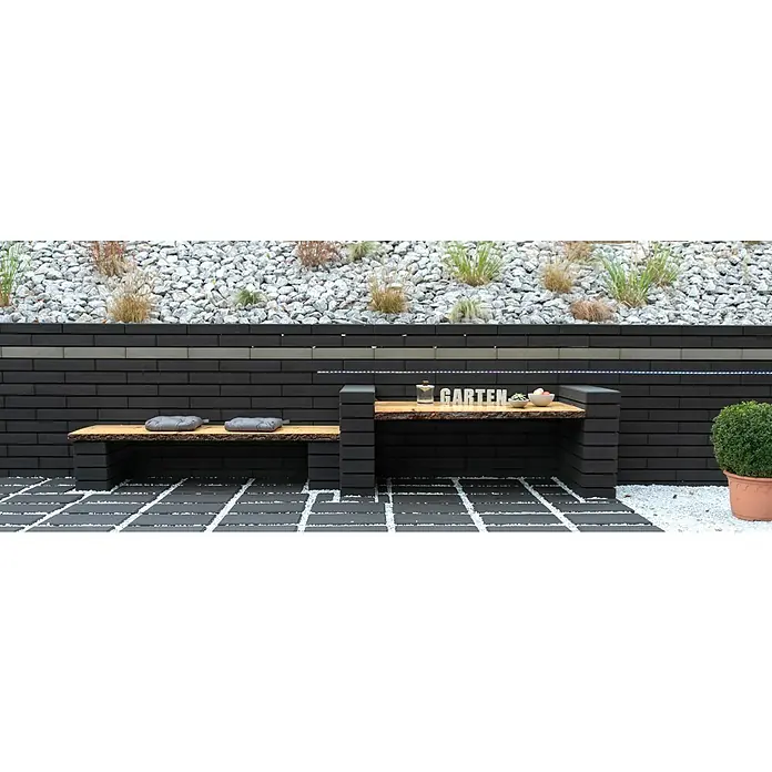 Mauerabdeckplatte C-Line - 50 x 25 x 8,5 cm, Anthrazit, Beton - Stimmungsaufnahme