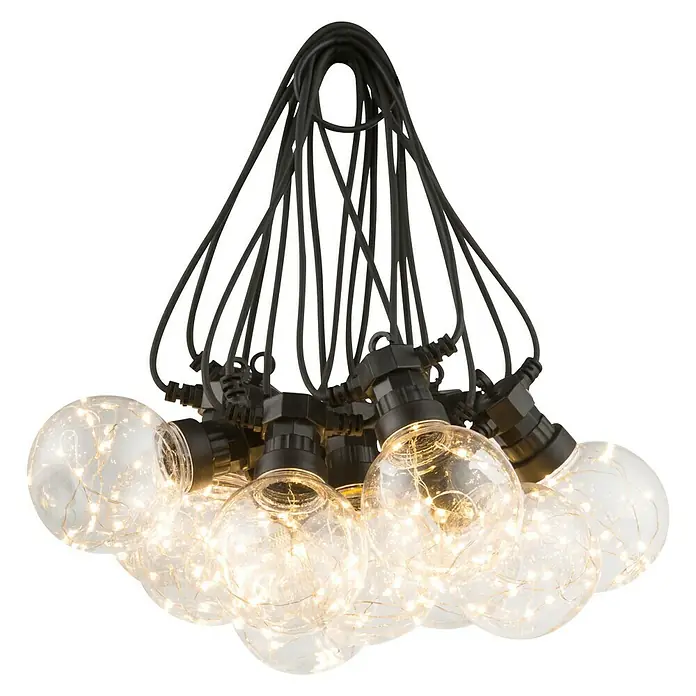 Globo LED-Lichterkette Almaga - Außen, 7,5 m, 10-flammig, Lichtfarbe: Warmweiß - Vorderansicht