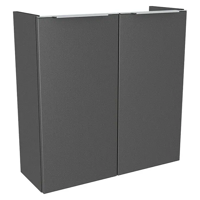 Camargue Fresh Waschtischunterschrank - 59,8 x 22,1 x 60,4 cm, Grafit, Hochglanz - Diagonale Ansicht
