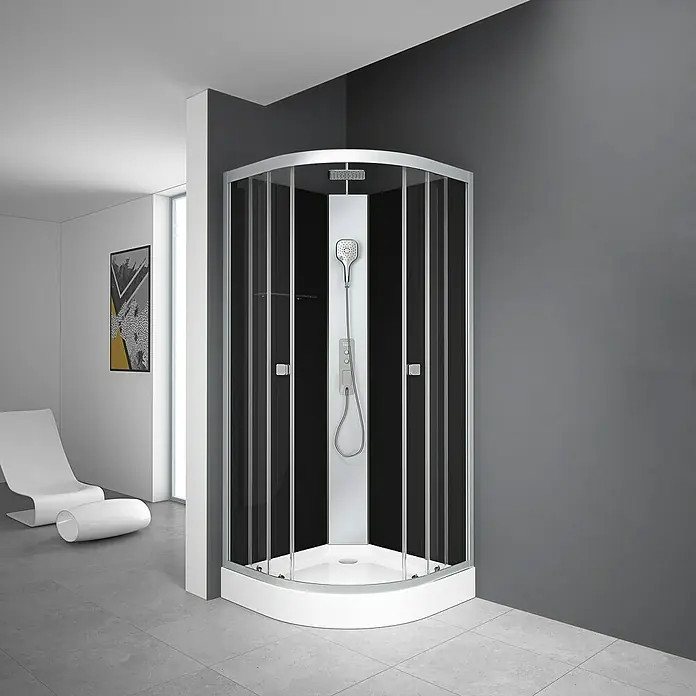Komplettdusche Vitamine Black 2.0 Peppermint - 85 x 85 x 225 cm, Schwarz/Silbergrau - Stimmungsaufnahme
