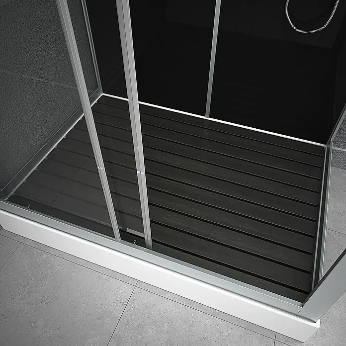 Komplettdusche Vitamine Black 2.0 Atrium - 85 x 115 x 215 cm, Schwarz/Silbergrau - Detailaufnahme