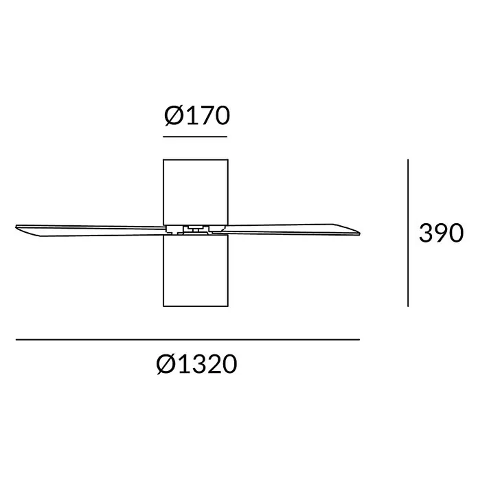 Leds-C4 Deckenventilator Formentera - 132 cm, Weiß, Grau/Weiß, 66 W - Skizze