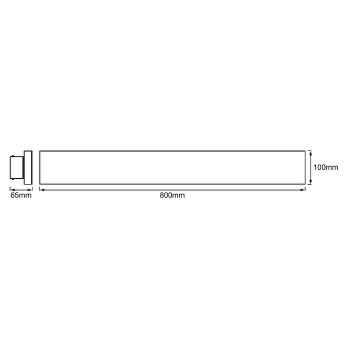 Ledvance Smart+ WiFi LED-Panel Framelesspanel CCT RGB 80x10 - Weiß - Skizze