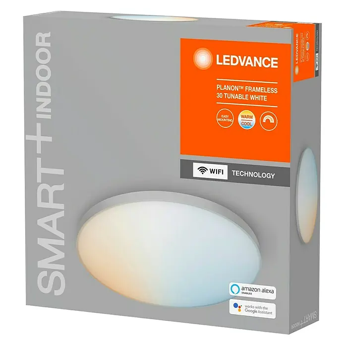 Ledvance Smart+ WiFi LED-Panel Framelesspanel RD CCT 30cm - 2 W, Weiß - Diagonale Ansicht
