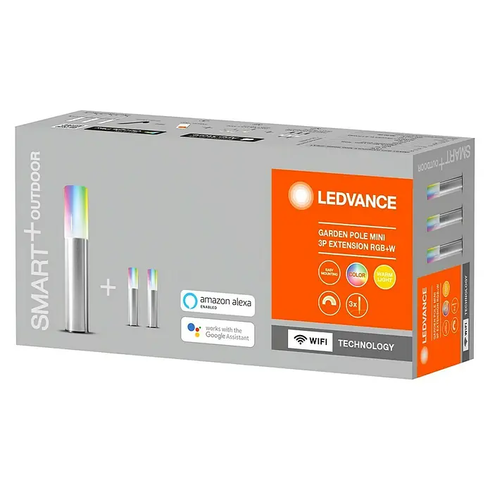 Ledvance Smart+ LED-Gartenspot Garten Pole Mini RGBW EXT. - Ø x H: 22 x 227 mm - Diagonale Ansicht