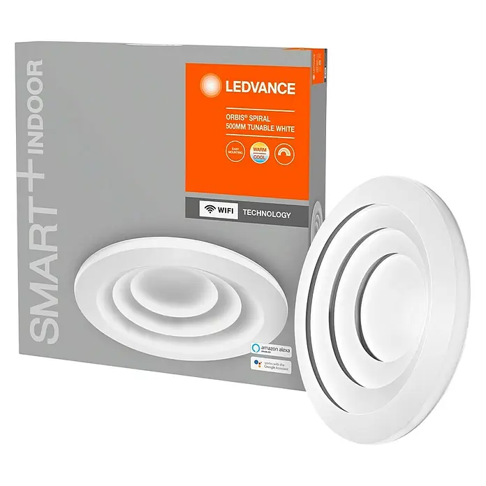 Ledvance Smart+ WiFi LED-Deckenleuchte rund Ceiling Spiral CCT - Ø x H: 500 x 66 mm - Vorderansicht