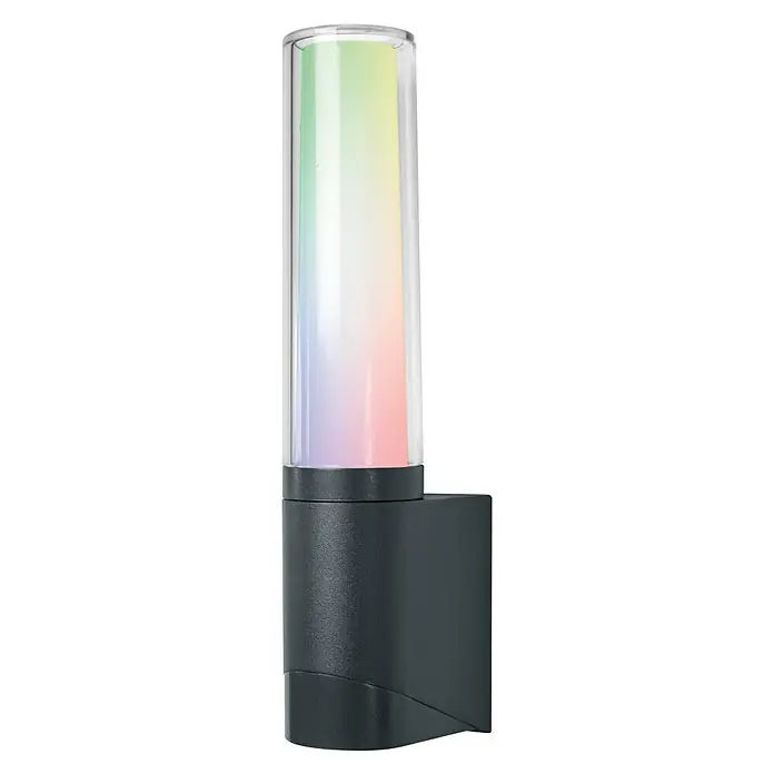 Ledvance Smart+ LED-Gartenspot Lantern Flare Wall RGBW GR - L x B x H: 98 x 66 x 331 mm - Vorderansicht