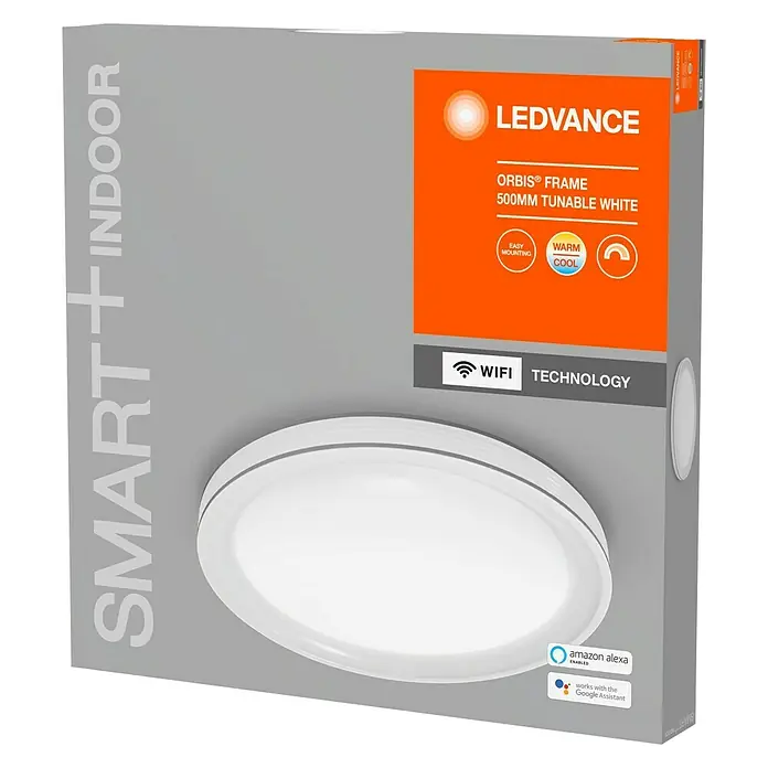 Ledvance Smart+ WiFi LED-Deckenleuchte rund Ceiling Frame CCT - Ø x H: 495 x 83 mm, Weiß - Vorderansicht