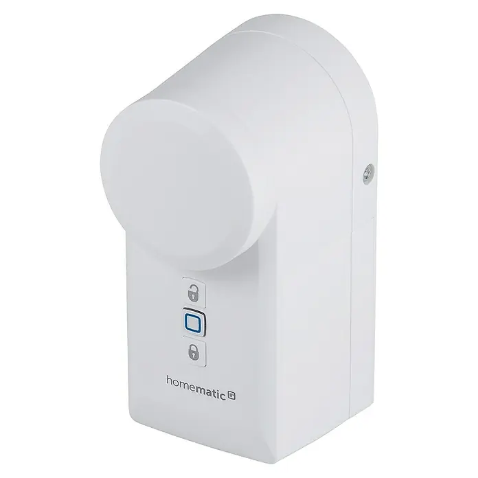 Homematic IP Funk-Türschlossantrieb HmIP-DLD - Weiß, Batteriebetrieben, 36 x 56 x 118 mm - Diagonale Ansicht