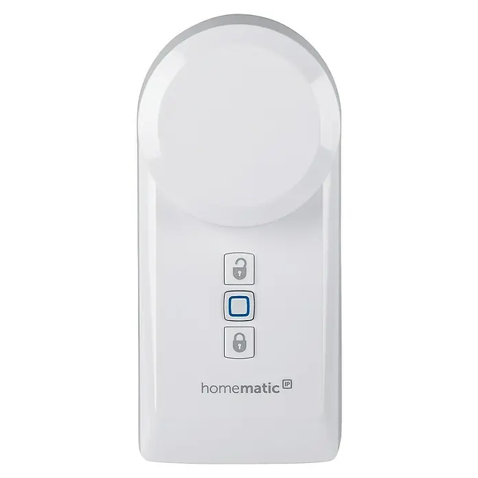 Homematic IP Funk-Türschlossantrieb HmIP-DLD - Weiß, Batteriebetrieben, 36 x 56 x 118 mm - Vorderansicht