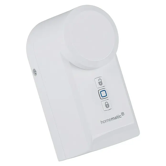 Homematic IP Funk-Türschlossantrieb HmIP-DLD - Weiß, Batteriebetrieben, 36 x 56 x 118 mm - Diagonale Ansicht