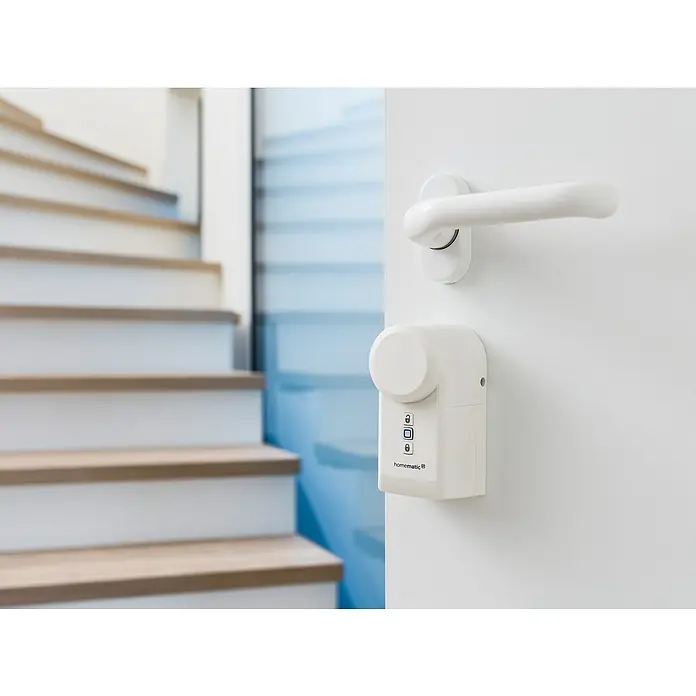 Homematic IP Funk-Türschlossantrieb HmIP-DLD - Weiß, Batteriebetrieben, 36 x 56 x 118 mm - Stimmungsaufnahme