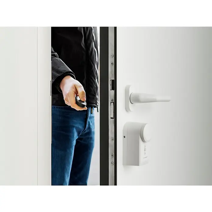 Homematic IP Funk-Türschlossantrieb HmIP-DLD - Weiß, Batteriebetrieben, 36 x 56 x 118 mm - Detailaufnahme