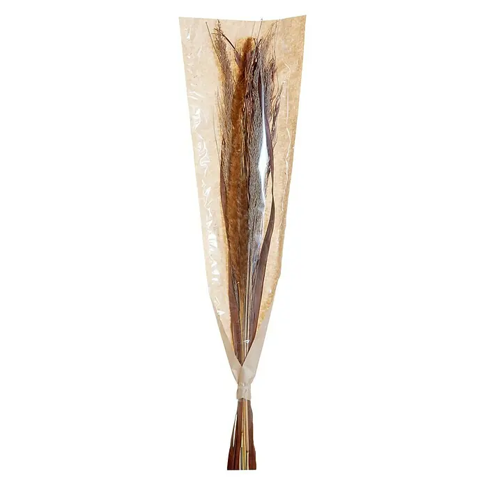 Trockenblumenstrauß - Länge: 100 cm, Braun/Gelb - Vorderansicht