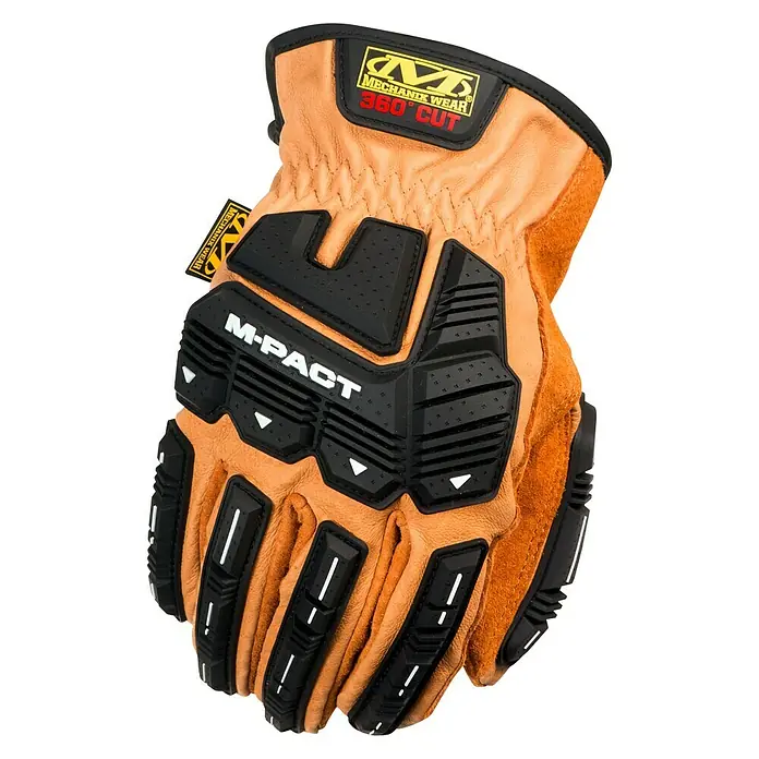 Mechanix Wear Arbeitshandschuhe DuraHide M-Pact Driver F9-360 - L, Braun/Schwarz - Vorderansicht